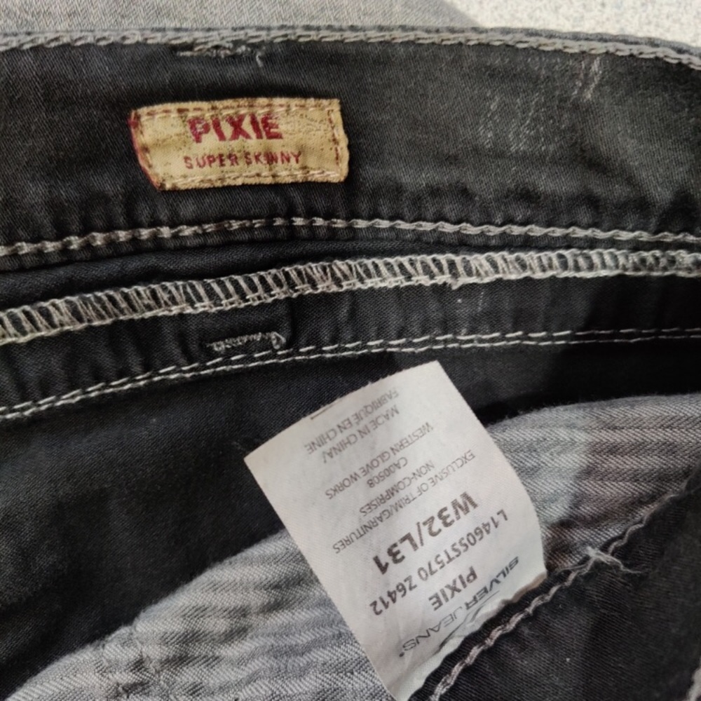 Silver Pixie super skinny faded gray jeans 32 x 31 - Picture 7 of 7